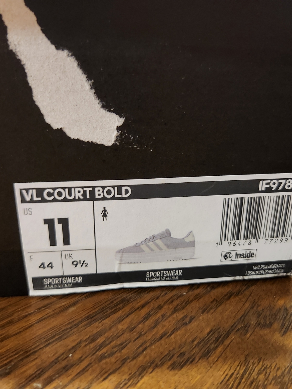 adidas VL Court Bold Women's Light Gray Casual Sneakers